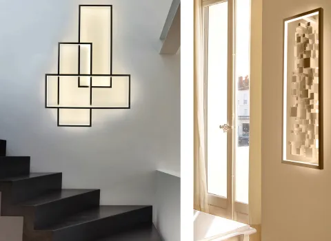 Die Wandleuchte von Bemm in einem Treppenhaus.