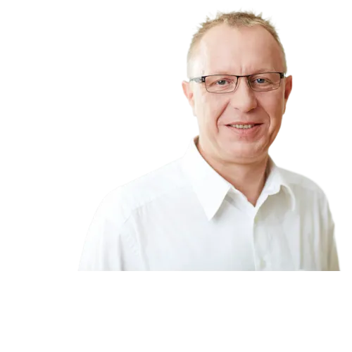 Uwe Wurster vor neutralen Hintergrund.